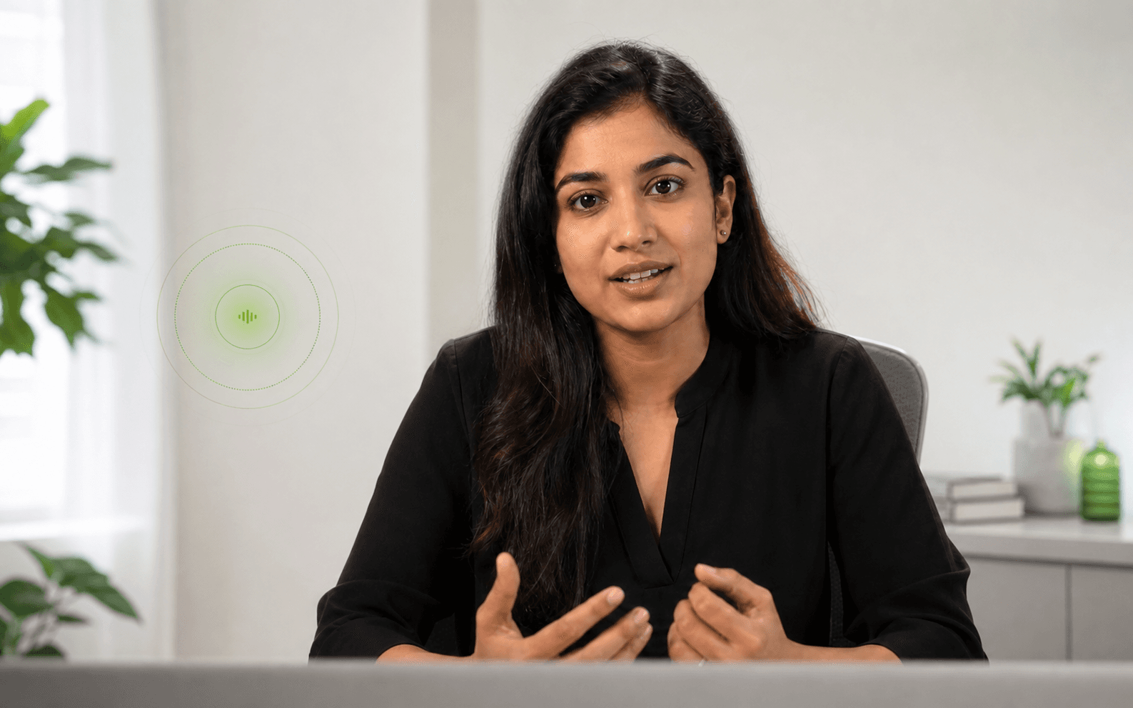 Indian woman conducting a live AI-assisted 52east interview